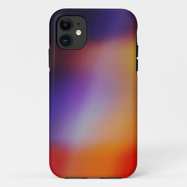 Rojo morado y Naranja Resumen iphone 11 Funda (Reverso)