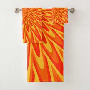 Rojo, naranja, sistema amarillo de la toalla del