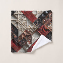 Rojo Negro Marfil Micro Mosaico 3D Geométrico