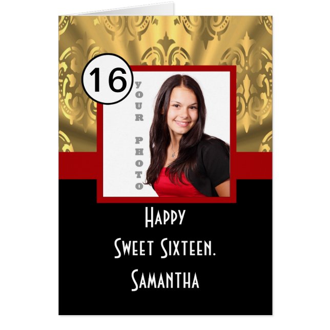 Rojo negro y dulce dorado dieciséis (Frente)