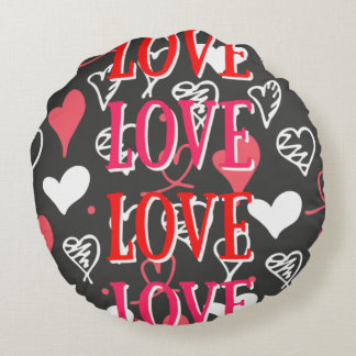 Rojo negro y rosa frase de "amor" impresa almohada