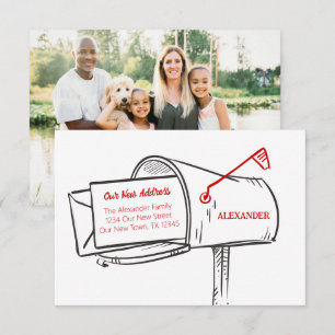 Rojo nuestro nuevo buzón de correo de direcciones 