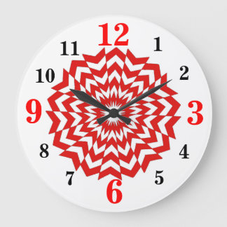 Rojo óptico moderno del reloj de pared del diseño