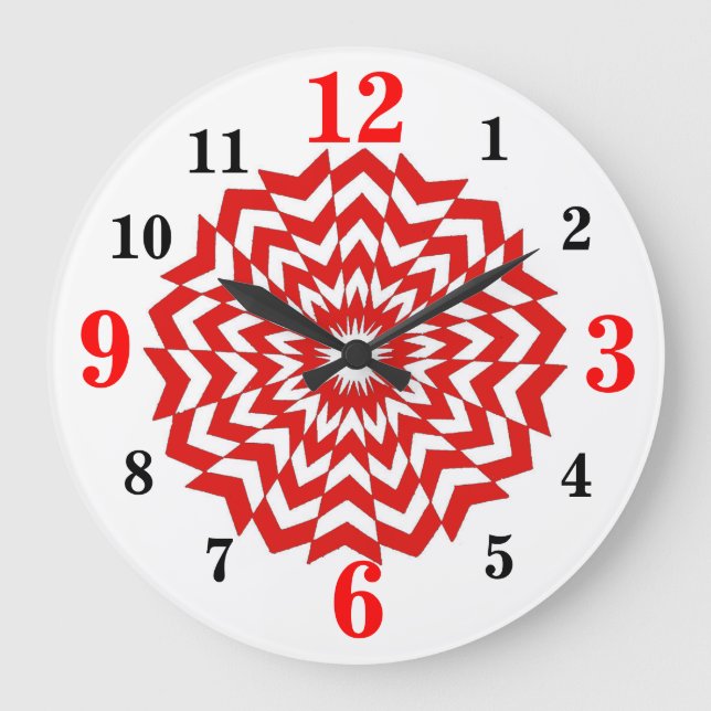 Rojo óptico moderno del reloj de pared del diseño (Anverso)