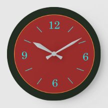 Rojo/Oro con reloj de pared Aqua Numeral