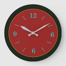 Rojo/Oro con reloj de pared Aqua Numeral