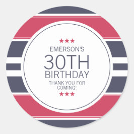 Rojo perrito, blanco y azul Gracias Pegatina