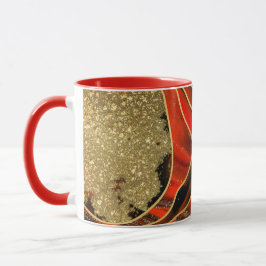 Rojo personalizado y taza de mármol de oro