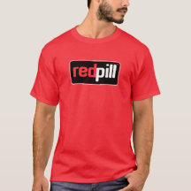 Rojo Pill™ Texto Negro Logotipo Camiseta Roja