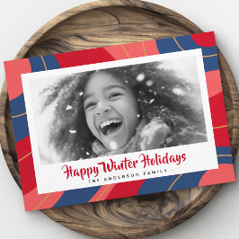 Rojo rosa azul oscuro retro alegre navidad foto