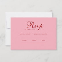 Rojo rosa Minimalista Elegante | RSVP y sitio web