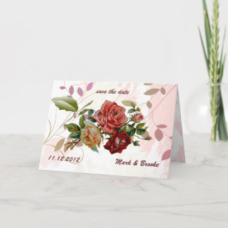 Rojo rosa salva la invitación boda de fecha