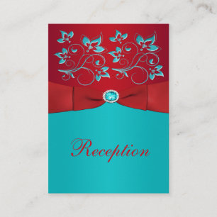 Rojo, tarjeta floral del recinto de la recepción