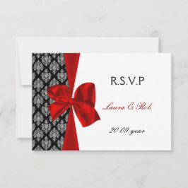 rojo, tarjetas rsvp de boda estándar 3.5 x 5