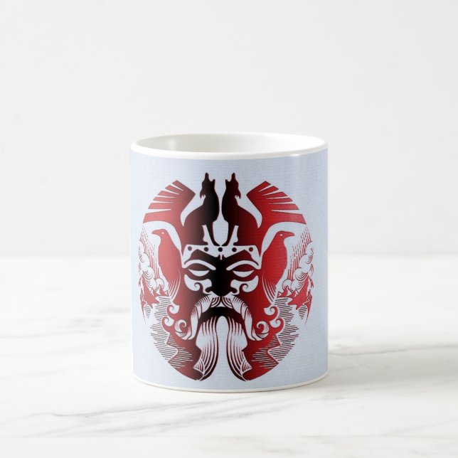 rojo, taza blanca clásica de Odin (Centro)