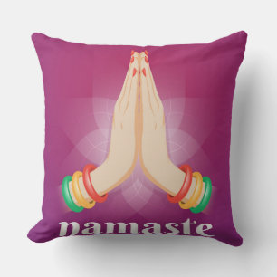 Rojo Verde Amarillo Vino Namasté Almohada