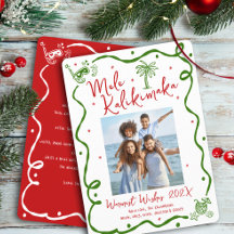 Rojo Verde Mele Kalikimaka Foto Doodle Navidad