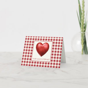 Rojo vintage y Cream Gingham con corazón