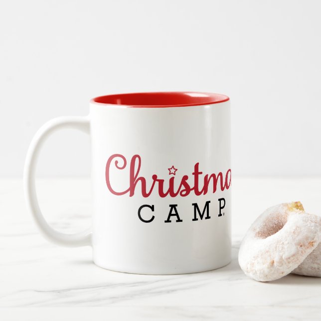 Rojo y blanco de la taza del campo del navidad (Con donut)