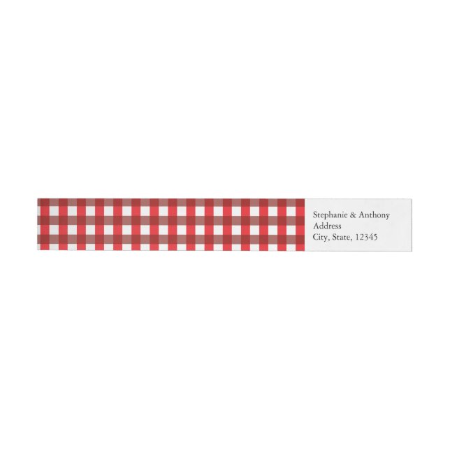 Rojo y blanco Gingham Pattern Barbeque Boda (Individual)