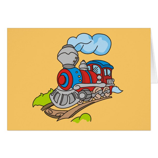 Rojo y camisetas y regalos azules del tren (Anverso (Horizontal))