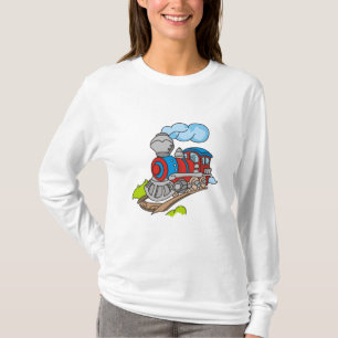 Rojo y camisetas y regalos azules del tren