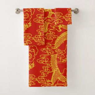 Rojo y modelo chino del dragón del oro