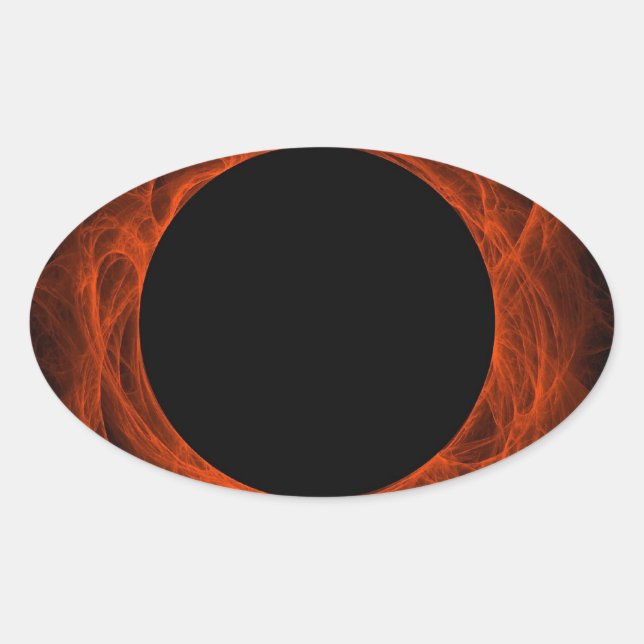 Rojo y negro fondo fractal Pegatina oval (Anverso)