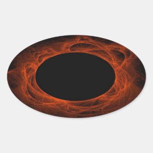 Rojo y negro fondo fractal Pegatina oval