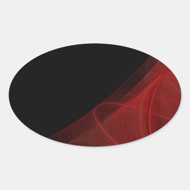 Rojo y negro fondo fractal Pegatina oval (Anverso)