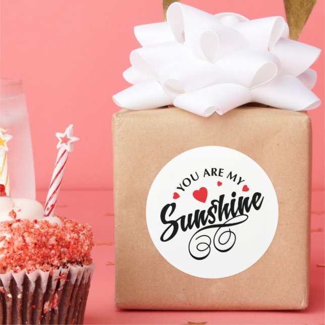 Rojo y negro mi sol pegatina redondo (Fiesta)