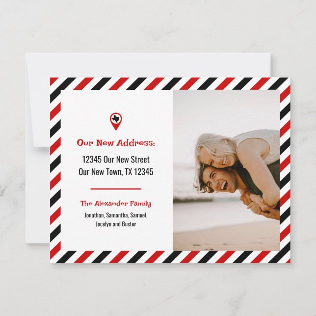 Rojo y negro que hemos movido foto móvil a rayas (Reverso)