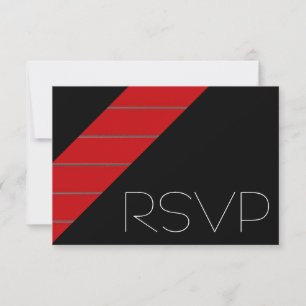 Rojo y negro RSVP de raya