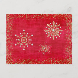 Rojo y oro de los copos de nieve del navidad