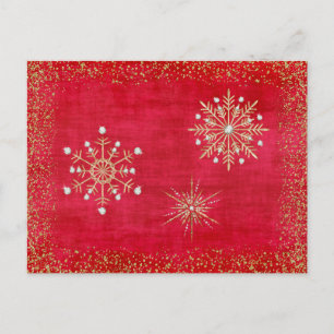 Rojo y oro de los copos de nieve del navidad