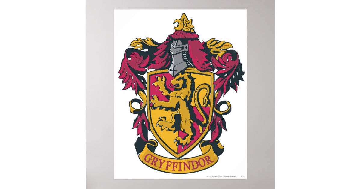 Rojo y oro del escudo de Gryffindor Póster  Zazzle