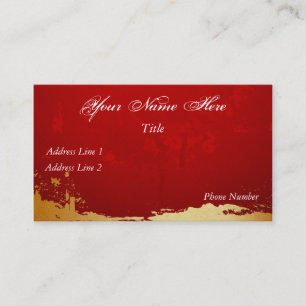 Rojo y tarjeta de visita del oro