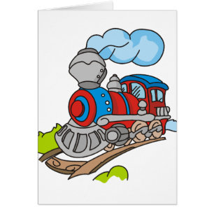 Rojo y tren azul