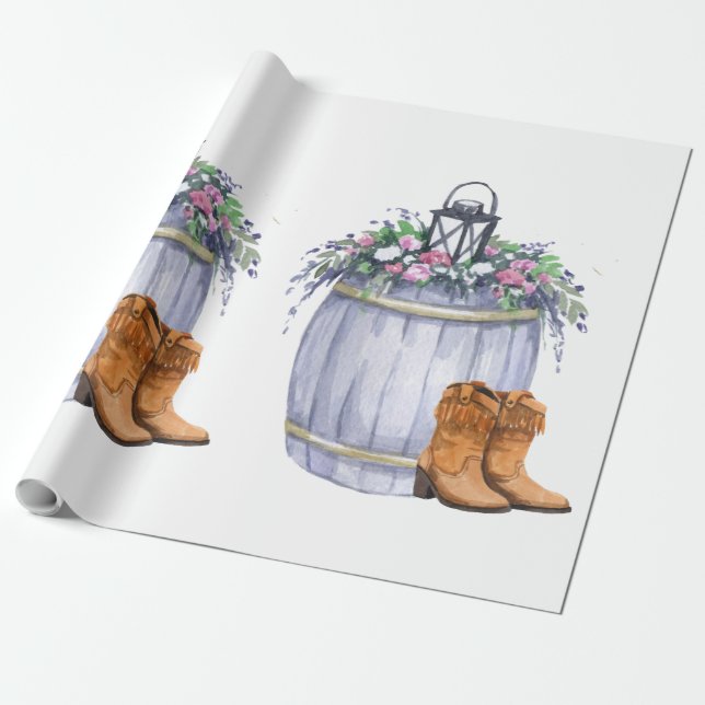 Roll de papel de envolvimiento 60lb Boda de campo  (Desenrollado)