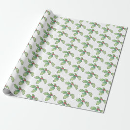 Roll Regalo Papel de ajuste Holly Jolly Imprimir
