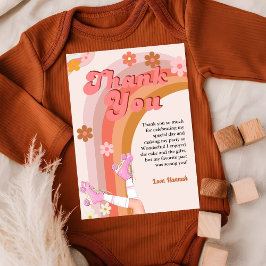 Roll Retro Groovy Roller Skat Gracias tarjeta