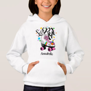 Roll unicornio, chica de patinaje sobre patinaje s