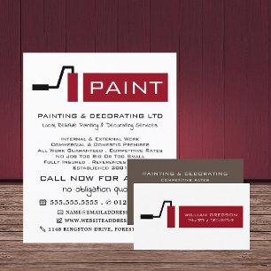 Roller de pintura roja, publicidad de pintador y d