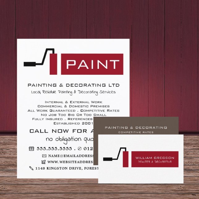 Roller de pintura roja, publicidad de pintador y d (Subido por el creador)