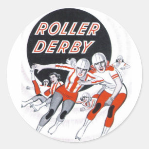 Roller Derby Vintage Program Pegatina