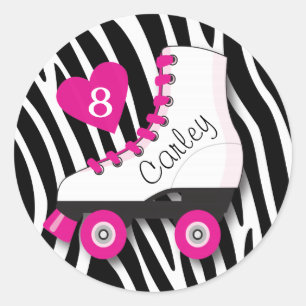 Roller Skate Zebra Pegatina