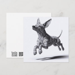 Rolling Magazine Paper Xoloitzcuintli Tarjeta de f