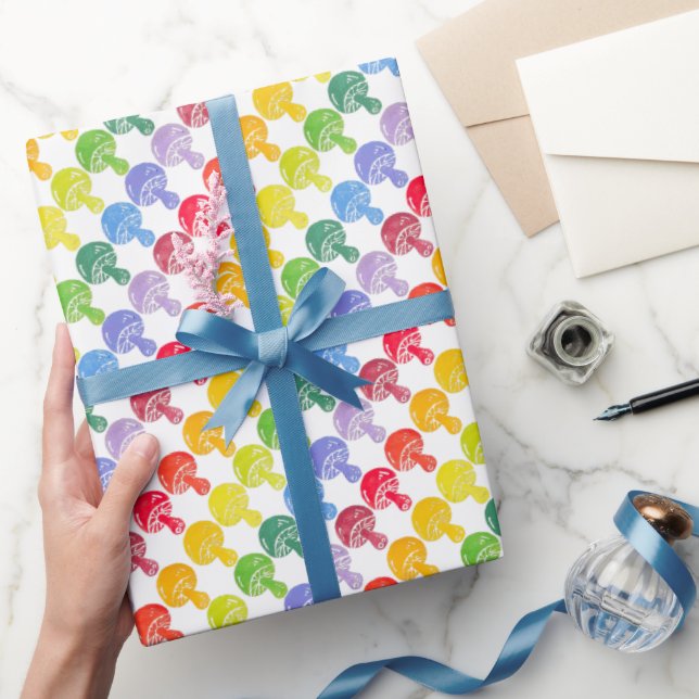 Rollo de papel de envolvimiento de hongos arcoiris (Regalar)