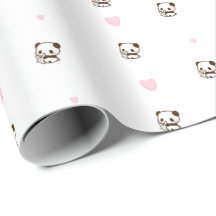 Rollo de papel de envolvimiento de regalo de Panda