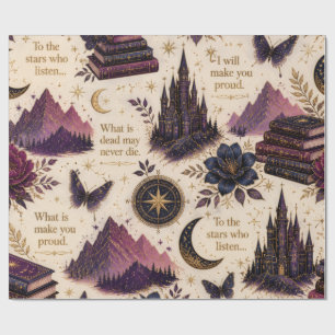 Rollo de Papel de Regalo Celestial de Fantasía Lit